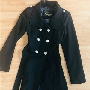 Black Wool Coat 🧥 by Guess